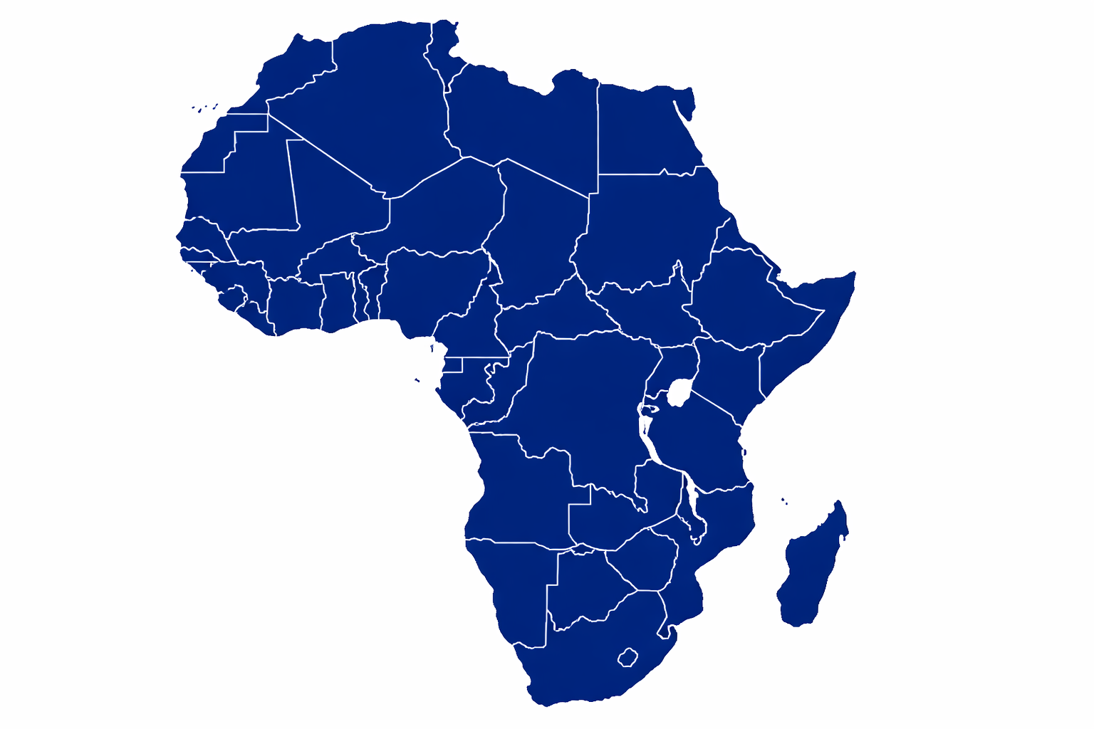 Africa map showing regional reach